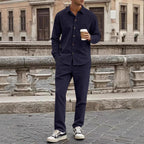 Herren elegantes Freizeitanzug mit stilvollem Hemd und bequemer Hose R&B