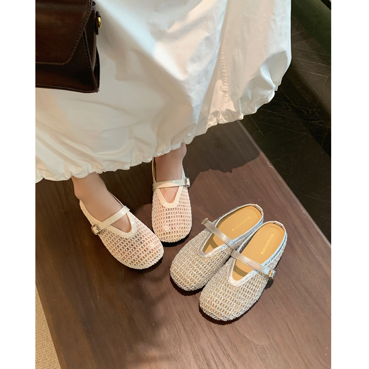 Damen Komfortable Clogs mit verstellbarem Riemen und atmungsaktivem Netzdesign