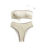 Damen Bandeau-Bikini mit gerafftem Design R&B