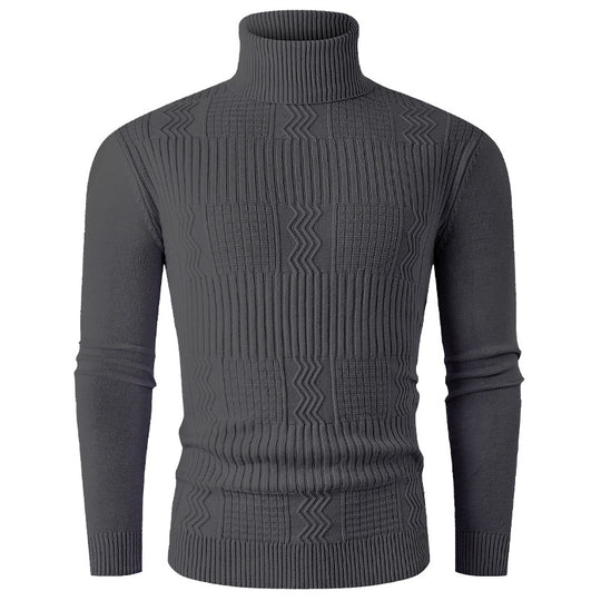 Herren eleganter Rollkragenpullover mit strukturiertem Design R&B