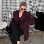 Damen Elegante Oversized Blazerjacke mit detaillierten Knopfverschlüssen R&B