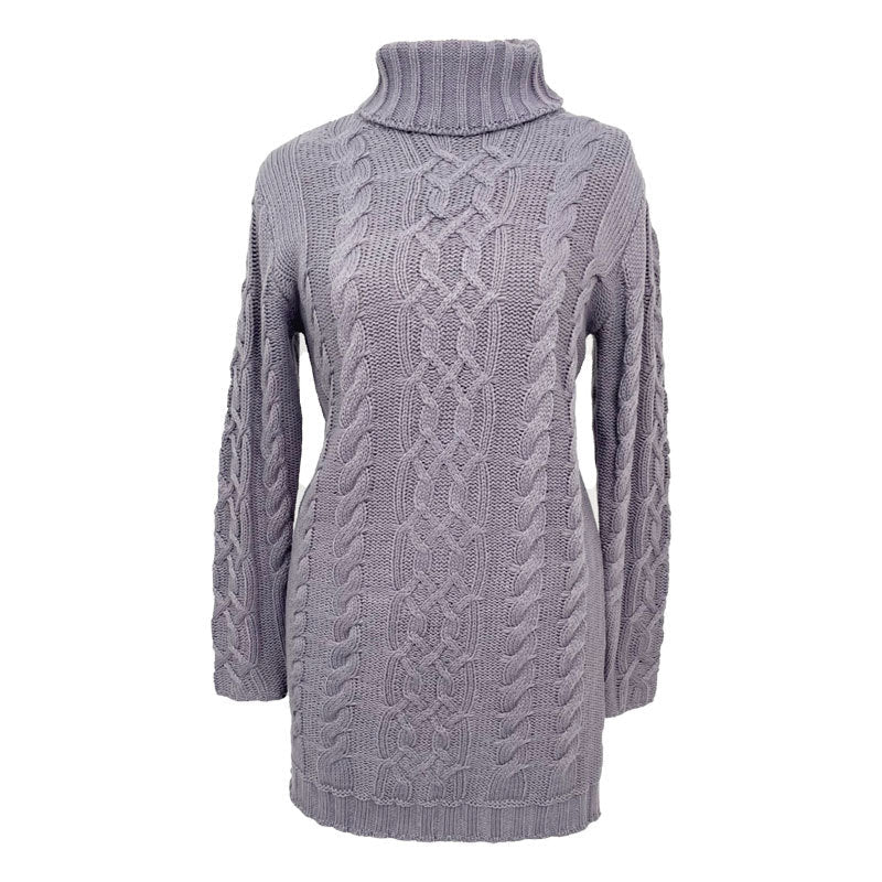 Damen Strickkleid mit elegantem Zopfdesign R&B