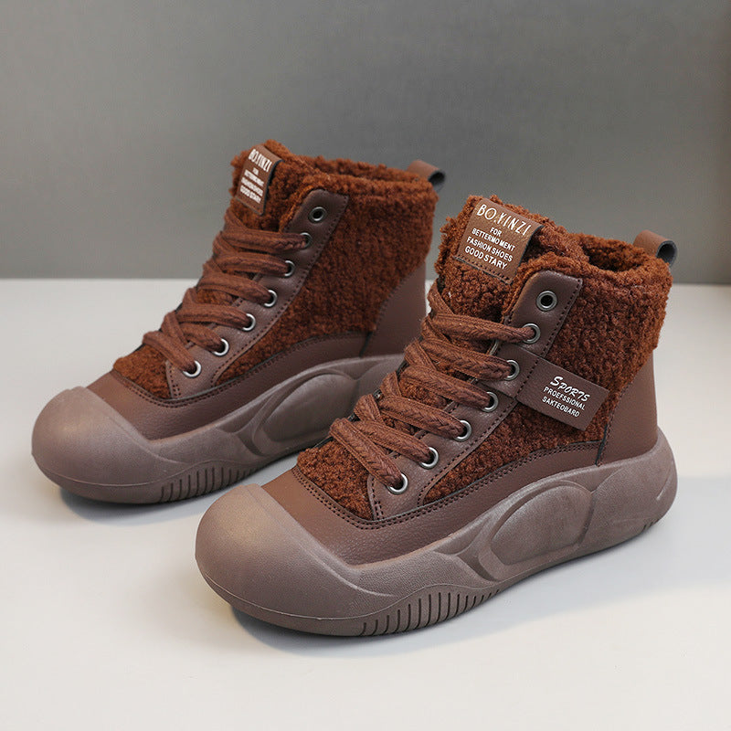 Damen warme High-Top Stiefel mit kuscheligem Innenfutter und rutschfester Sohle R&B