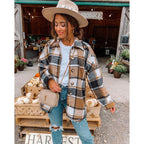 Damen Karierte Flanelljacke R&B