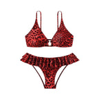 Damen Bikiniset mit raffinierter Rüsche und schickem Goldakzent R&B