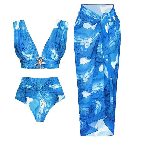 Damen Bikini-Set mit elegantem Wickelrock und raffiniertem Bustier R&B