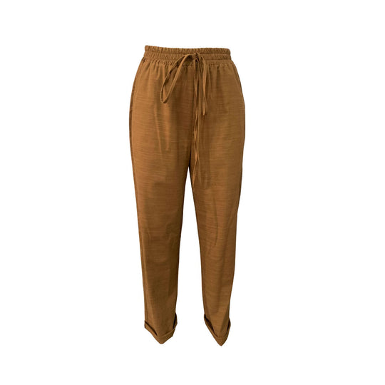 Damen Leichte und bequeme Leinenhose mit Kordelzug R&B