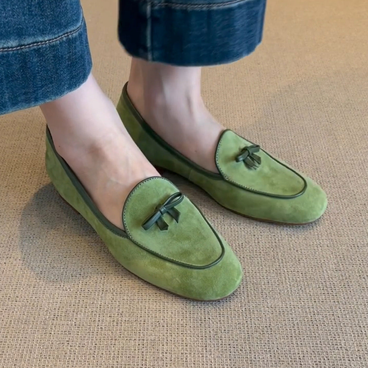 Damen Wildleder Slipper mit dekorativem Schleifendetail R&B