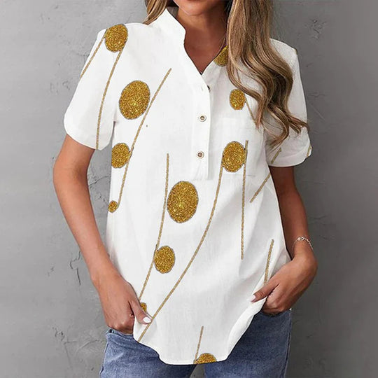 Damen Halbarmbluse mit floralem Stickdesign R&B