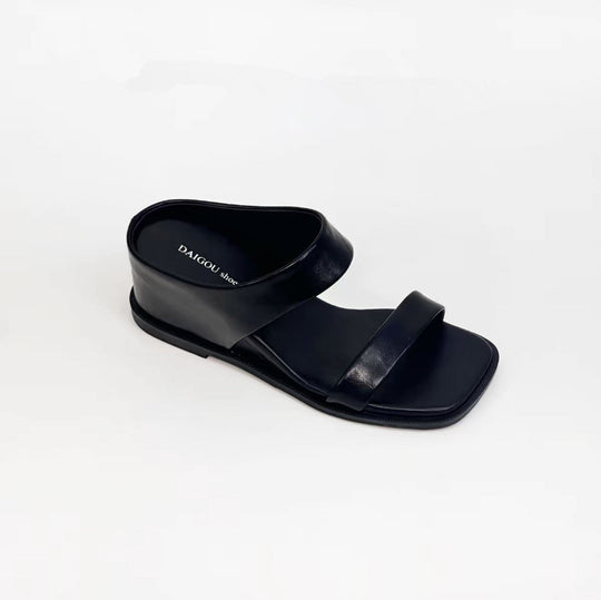 Damen Elegante Sandalen mit breitem Metallriemen und komfortablem Fußbett R&B