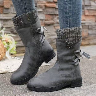Damen modische Stiefeletten mit stylischen Details und praktischem Reißverschluss R&B