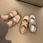 Damen Ballerinas mit dekorativem Riemen und komfortablem Fußbett R&B