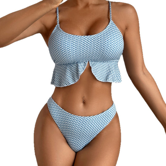 Damen Flattertop-Bikini mit hohem Bund R&B