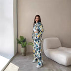 Damen lässiges Freizeit-Lounge-Set mit floralem Muster R&B