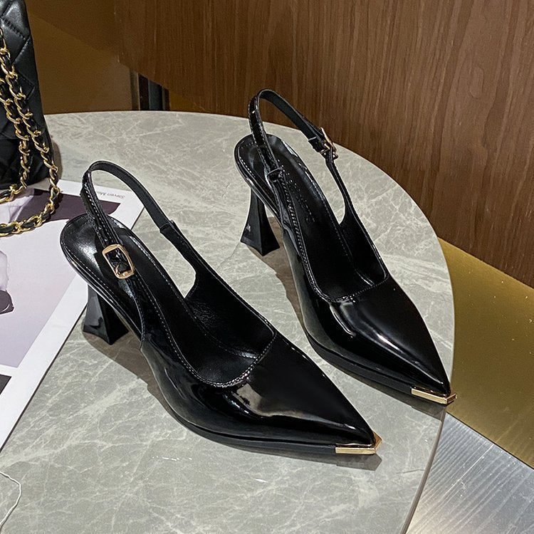Damen Slingback Pumps mit spitzem Zehenbereich und elegantem Blockabsatz R&B