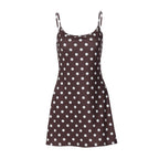 Damen Spaghetti-Träger Kleid mit verspieltem Punktenmuster R&B