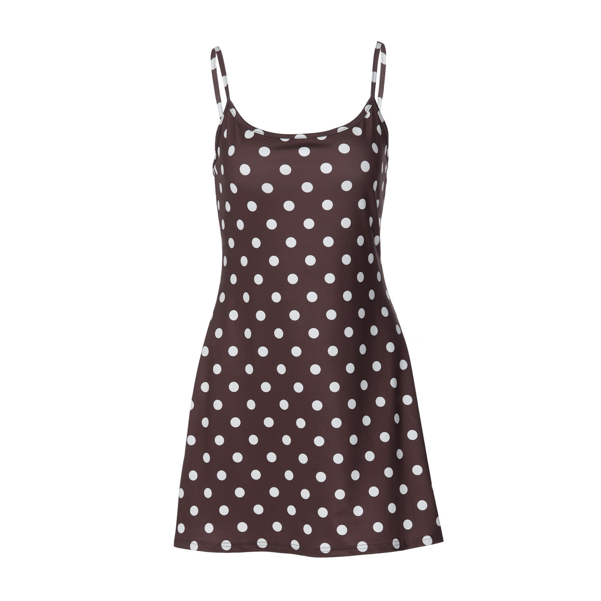Damen Spaghetti-Träger Kleid mit verspieltem Punktenmuster R&B