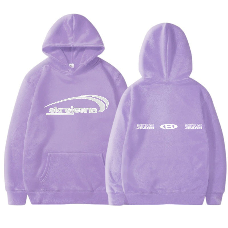 Damen Kapuzensweater mit modernem Logo-Design und praktischen Kängurutaschen R&B