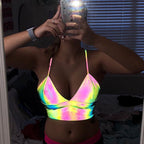 Damen cropped Bralette mit schimmerndem Effekt R&B