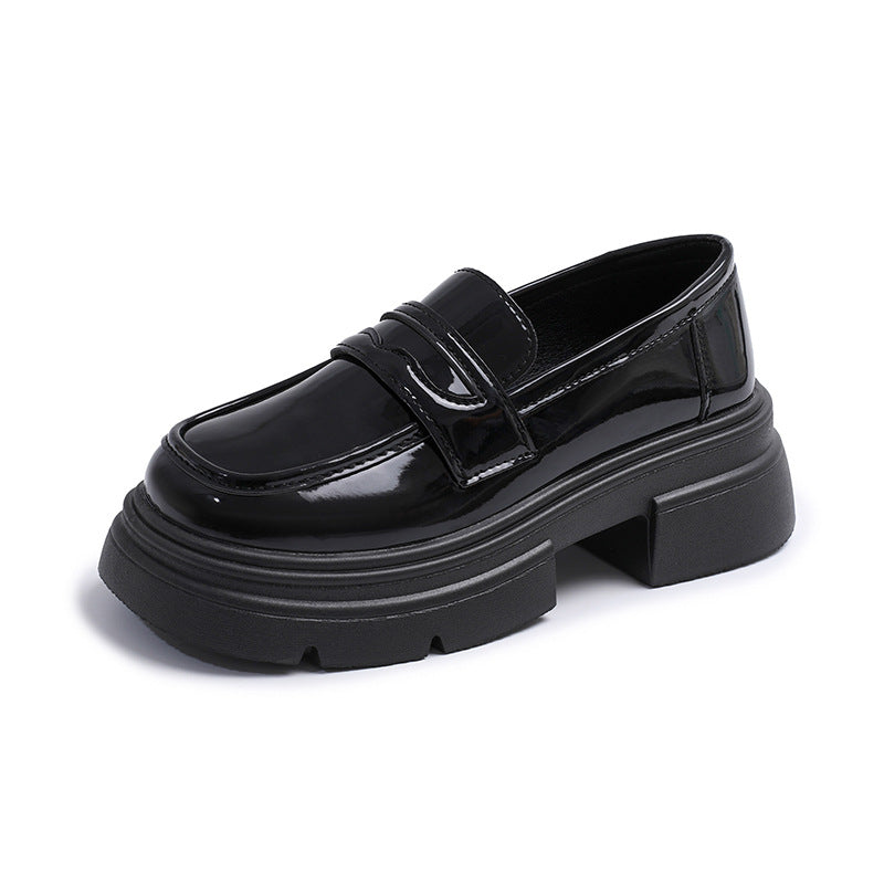 Damen modische Loafers mit robustem Plateau und eleganter Schnalle R&B