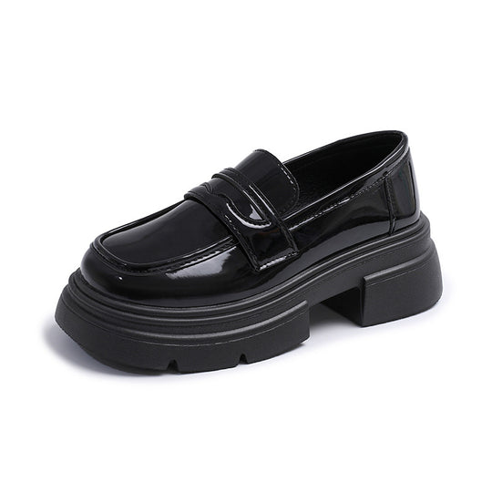 Damen modische Loafers mit robustem Plateau und eleganter Schnalle R&B