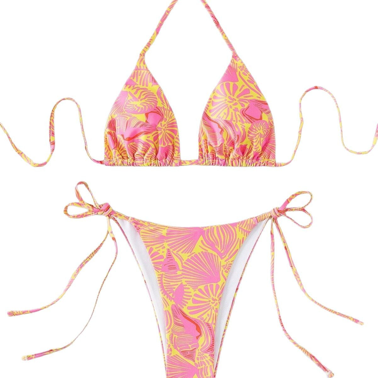 Damen Triangel-Bikini mit verspieltem Floral-Design R&B