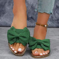 Damen Flip-Flops mit dekorativem Schleifen-Design und rutschfester Sohle R&B