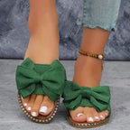 Damen Flip-Flops mit dekorativem Schleifen-Design und rutschfester Sohle R&B