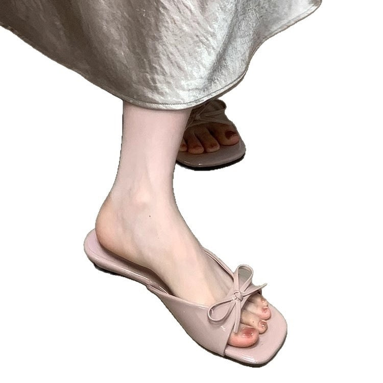 Damen elegante Slingback-Sandalen mit verspieltem Schleifen-Detail EB