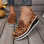 Damen Wedge-Sneaker mit animalistischem Muster und rutschfester Sohle R&B