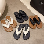 Damen Flip-Flops mit modischem Fransen-Design und komfortabler Sohle EB