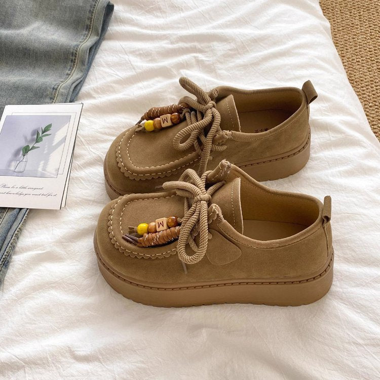 Damen Plattform Sneakers mit lässigem Wildleder-Obermaterial
