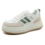 Damen sportliche Plateau-Sneaker mit atmungsaktivem Mesh-Obermaterial und dämpfender Sohle R&B