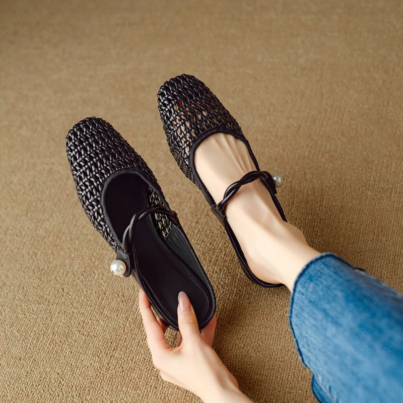 Damen Ballerinas mit elegantem Netzdesign und stylischem Riemchen R&B