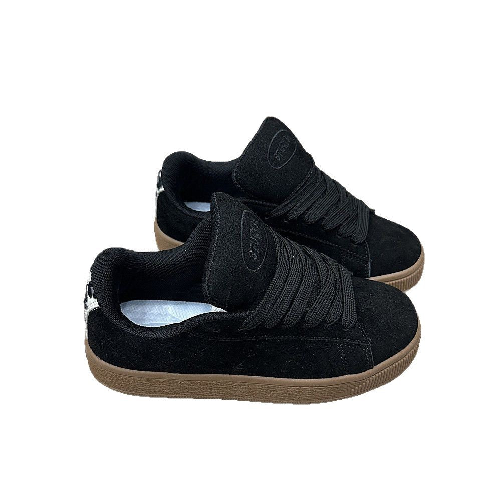 Damen Lifestyle Sneakers mit dicker Gummisohle und weichem Wildleder-Obermaterial
