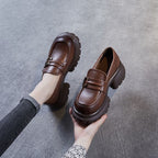 Damen Elegante und moderne Loafers mit robustem Plateau-Heel
