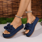Damen Komfortable Schlüpfsandalen mit modischem Schleifen-Detail R&B