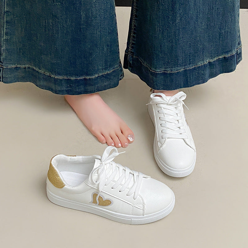 Damen Sneakers mit Glitzerelementen und Herzmotiv R&B