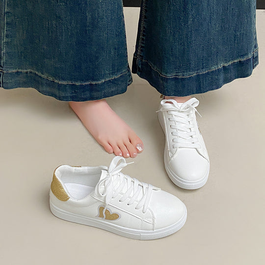 Damen Sneakers mit Glitzerelementen und Herzmotiv R&B