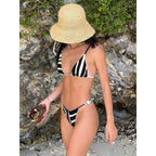 Damen Triangel-Bikini mit raffinierter Schnürung und Kontraststreifen R&B