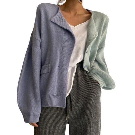 Damen Kuscheliger Strickcardigan mit hohen Ärmeln und einzigartigem Design R&B
