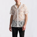 Herren Designer-Hemd aus transparentem Häkelmaterial mit floralem Muster