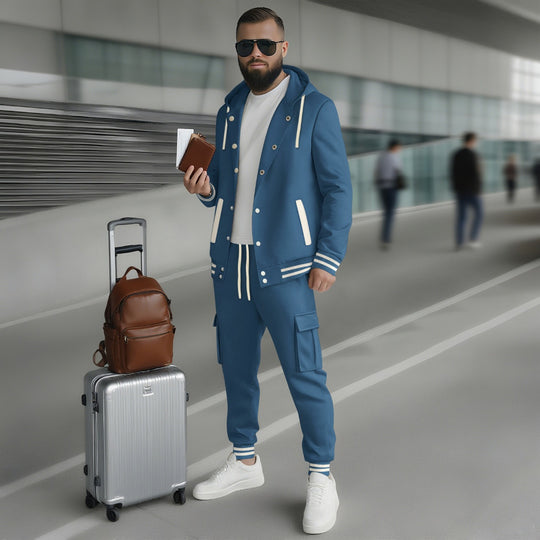 Herren sportlicher Freizeitanzug mit funktionalen Taschen und hochwertiger Verarbeitung R&B