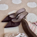 Damen Slingback High Heels mit zarter Schleifenverzierung R&B