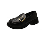 Damen Elegante Loafers mit glänzender Oberfläche und dekorativem Schnallenverschluss R&B