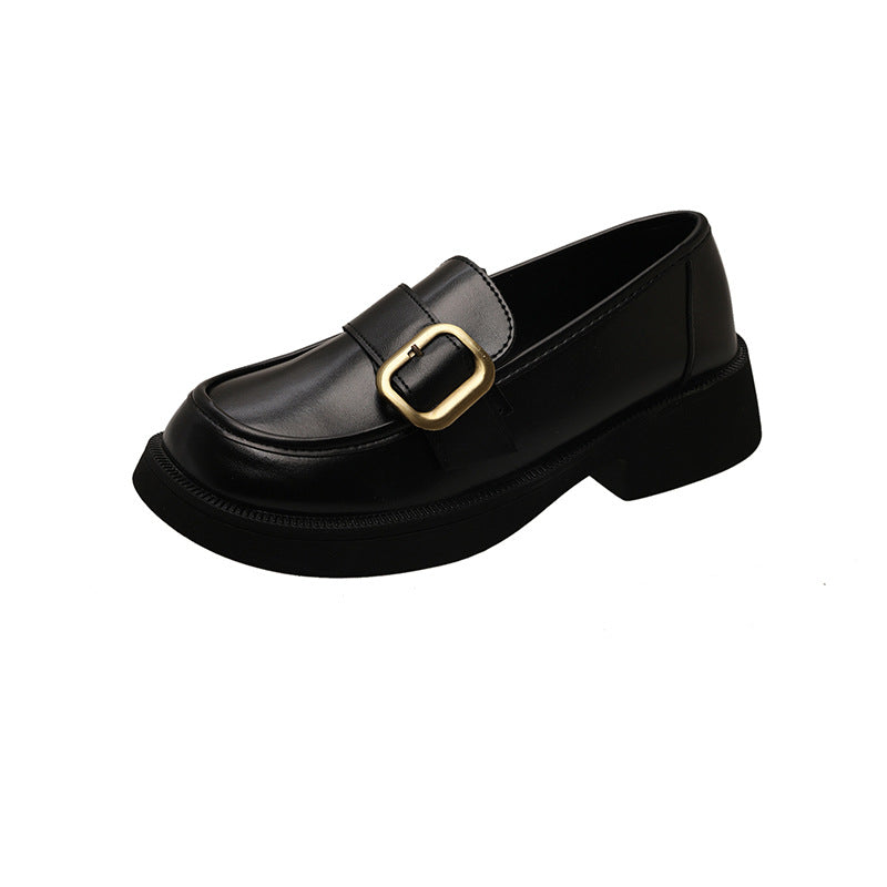 Damen Elegante Loafers mit glänzender Oberfläche und dekorativem Schnallenverschluss R&B