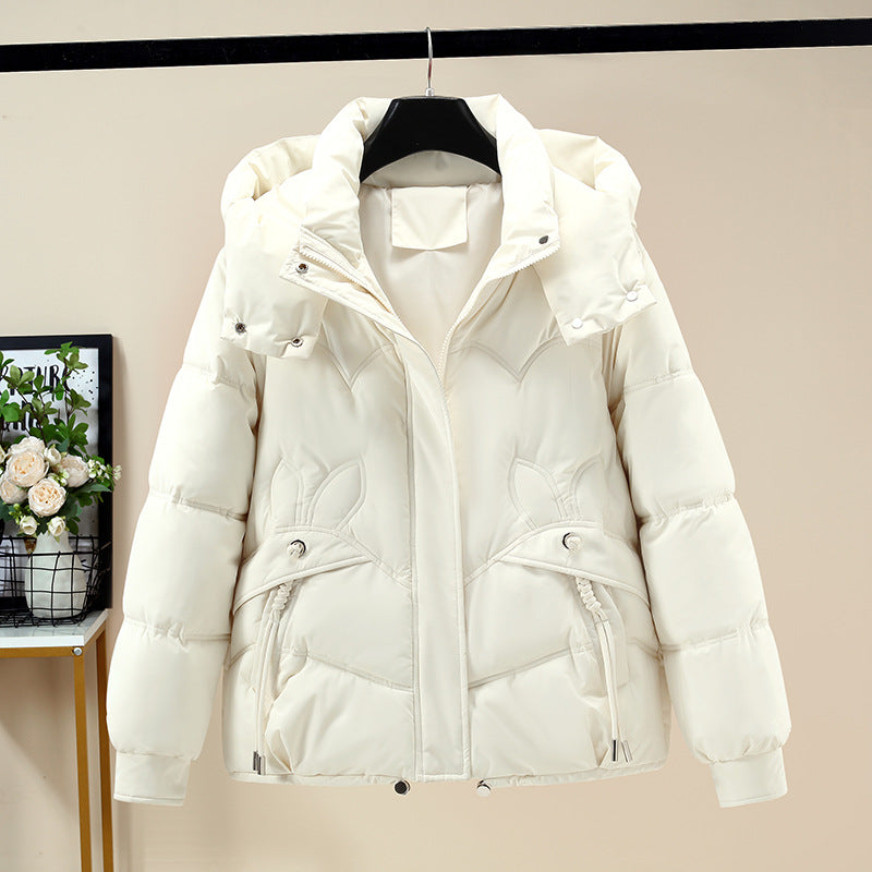 Damen Modische Pufferjacke mit abnehmbarer Kapuze und seitlichen Eingrifftaschen R&B