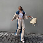 Damen Urbaner Sportanzug mit lässiger Jacke und weiten Hosen