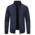 Herren Strickjacke mit modernem Reißverschluss und dekorativem Muster