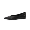 Damen elegante Ballerinas mit spitzem Zehenbereich und schimmerndem Schnallenakzent